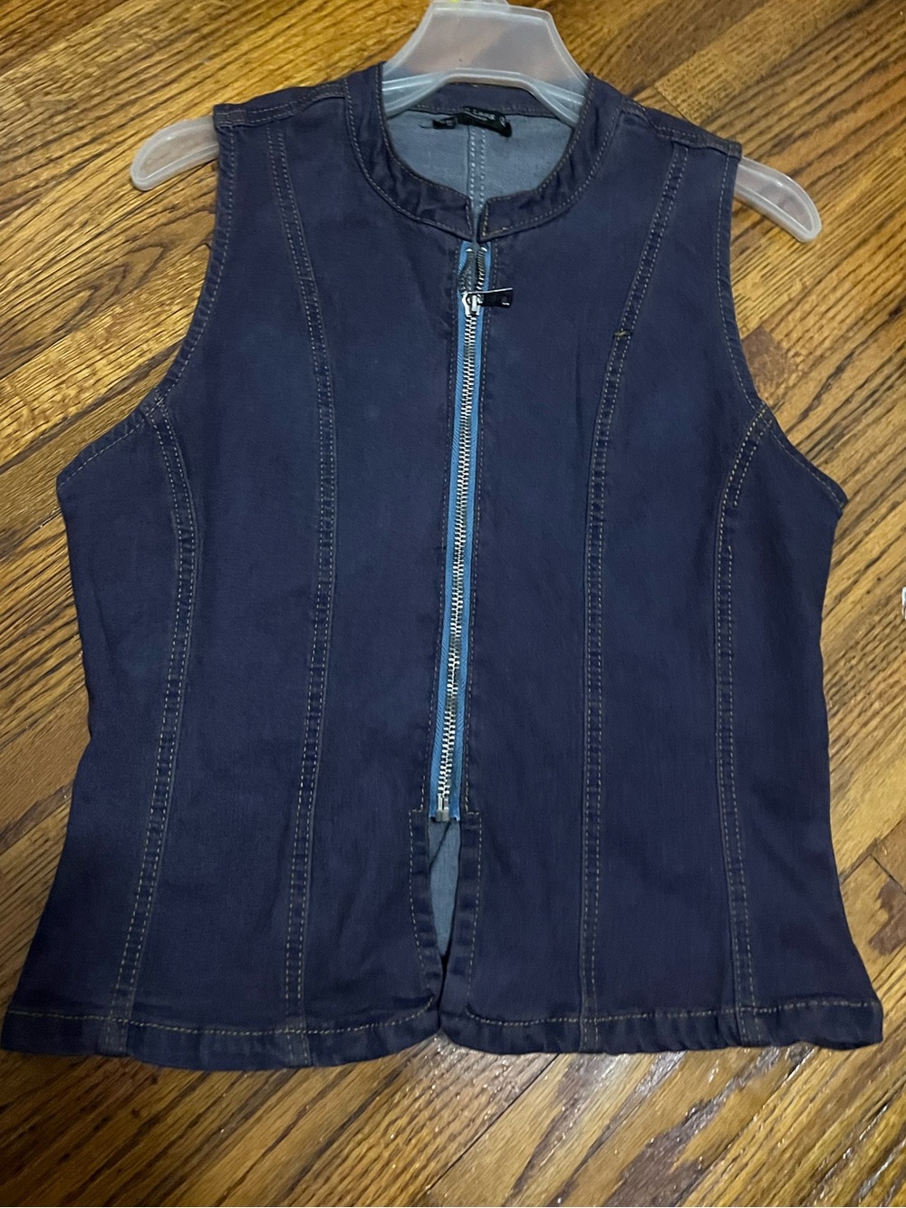 Women’s Navy Sleeveless Zip Front Vest